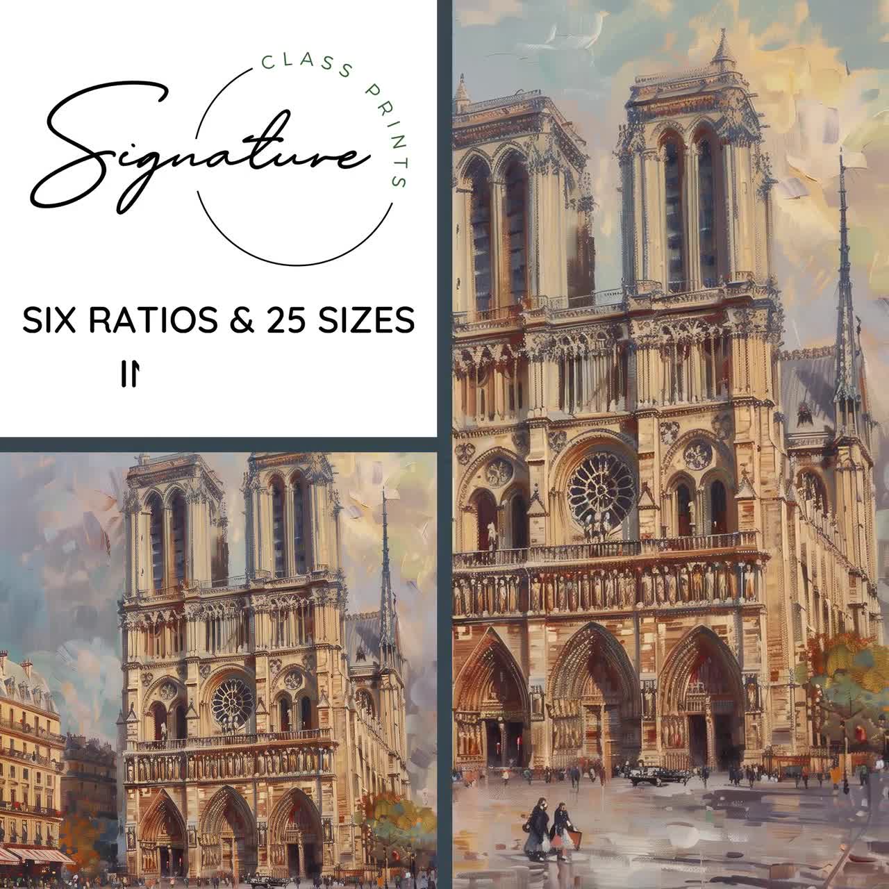 Notre-dame Cathedral Printable Wall Art, Parisian Landscape Scene